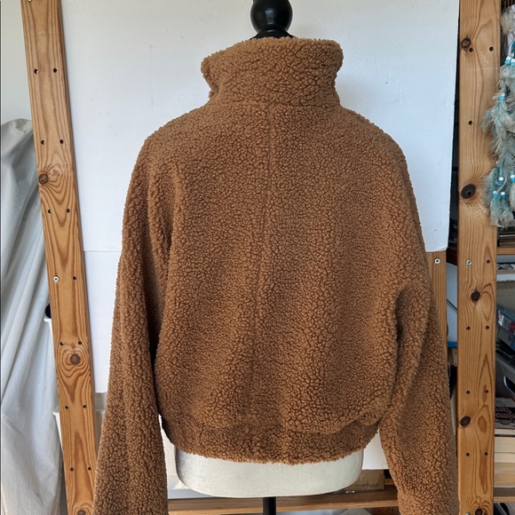 Free People We the Free Izzy wrap - Teddy Jacket in xs sand (tan) fleece Sherpa - Picture 6 of 10